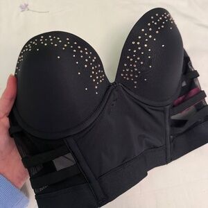 La SENZA push-up lingerie mesh sequinned bra top